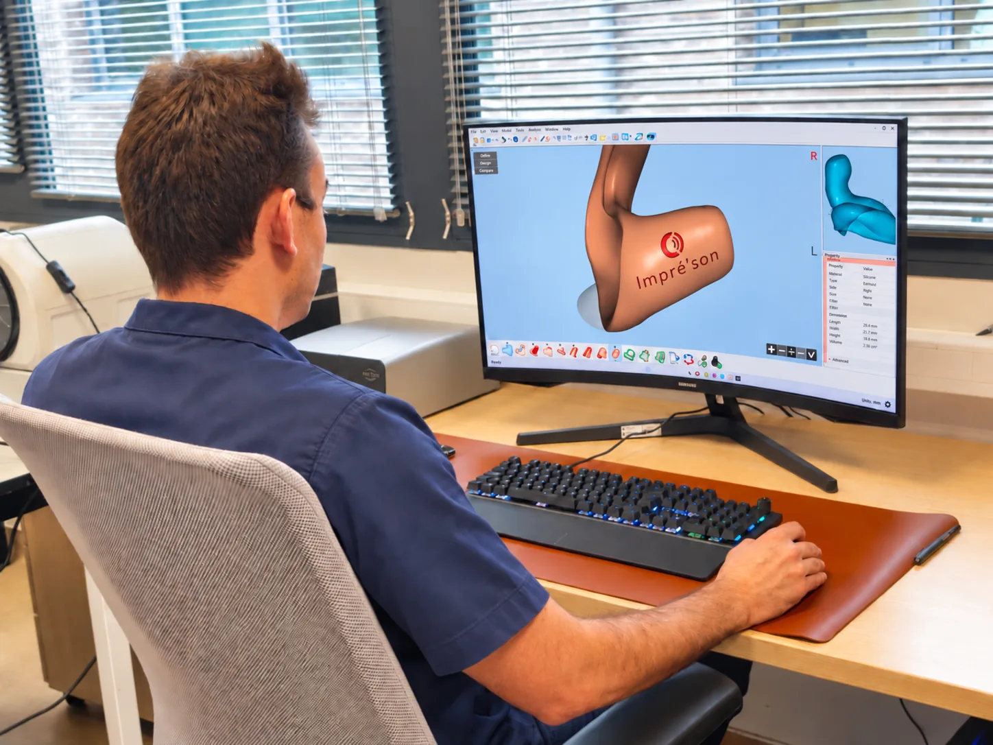 Modélisation 3D d'un embout auriculaire dans l'atelier Impré'son