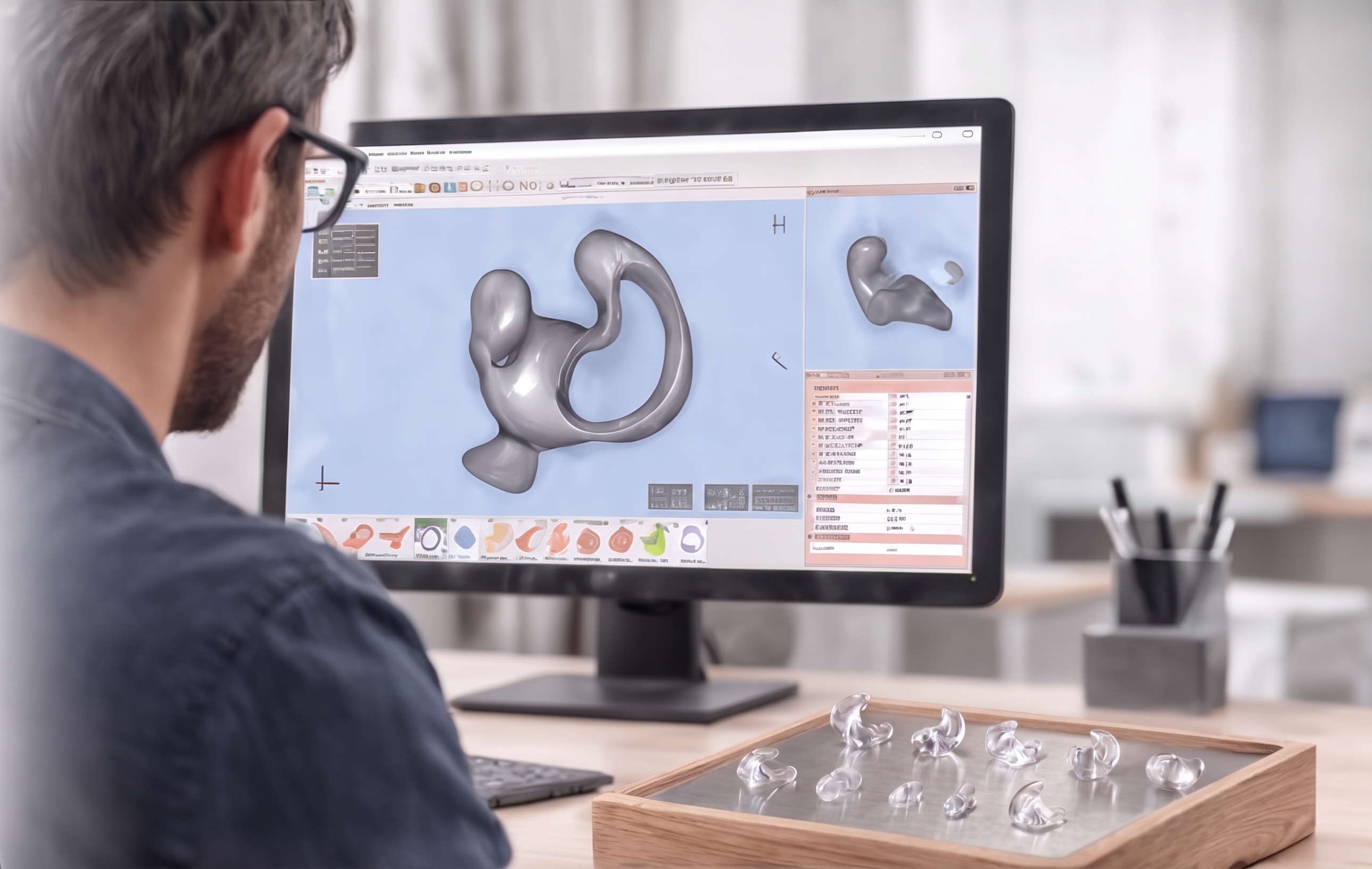 Conception 3D d'embouts auditifs en atelier Impré'son